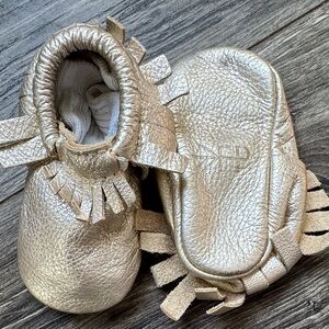 Freshly Picked Metallic Baby Moccasins